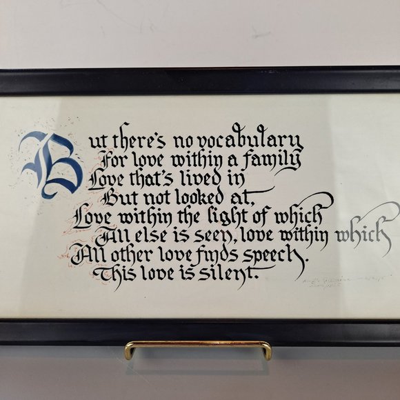 "Love Within Family" Calligraphy Framed Vintage - Picture 2 of 8